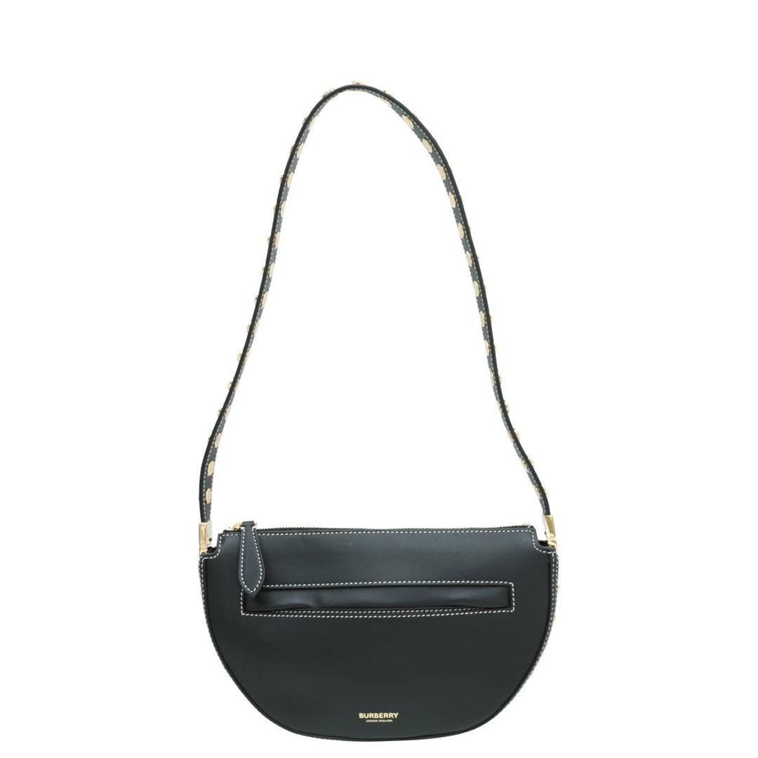 Burberry Black Olympia Studs Mini Zip Bag