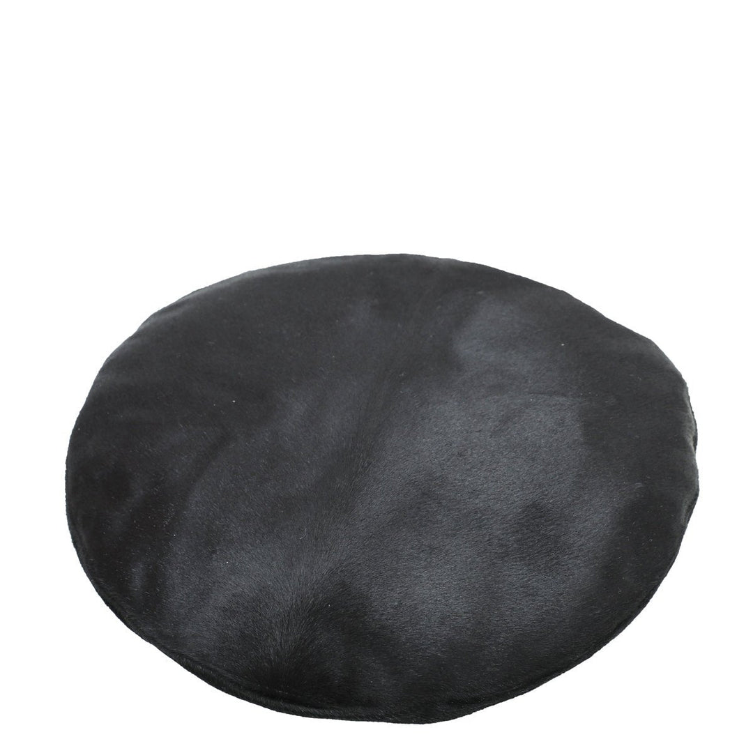 Burberry Black Pony Beret Large Hat