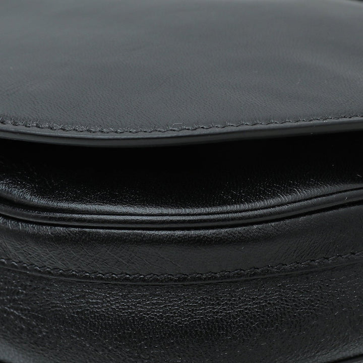 Burberry Black Soft Olympia Flap Chain Medium Bag