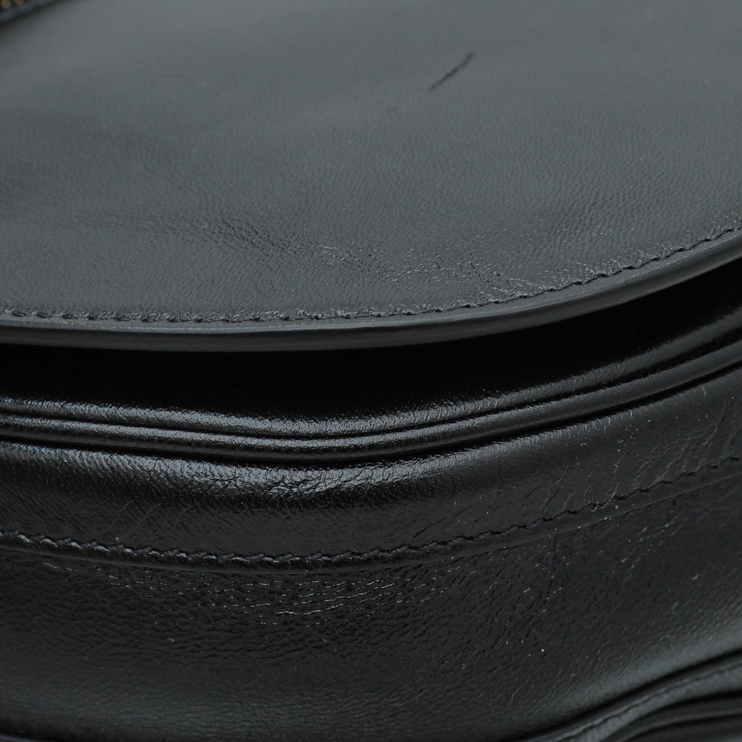 Burberry Black Soft Olympia Flap Chain Medium Bag