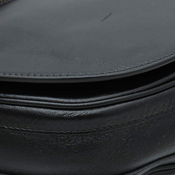 Burberry Black Soft Olympia Flap Chain Medium Bag