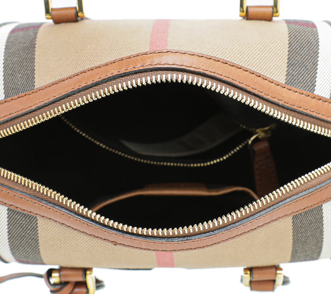 Burberry Brown House Check Bridle Small Alchester Bowling Bag