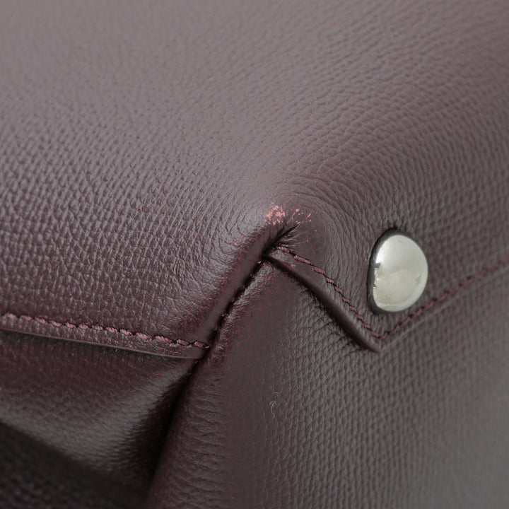 Burberry Burgundy Vintage Check Banner Tote Medium Bag