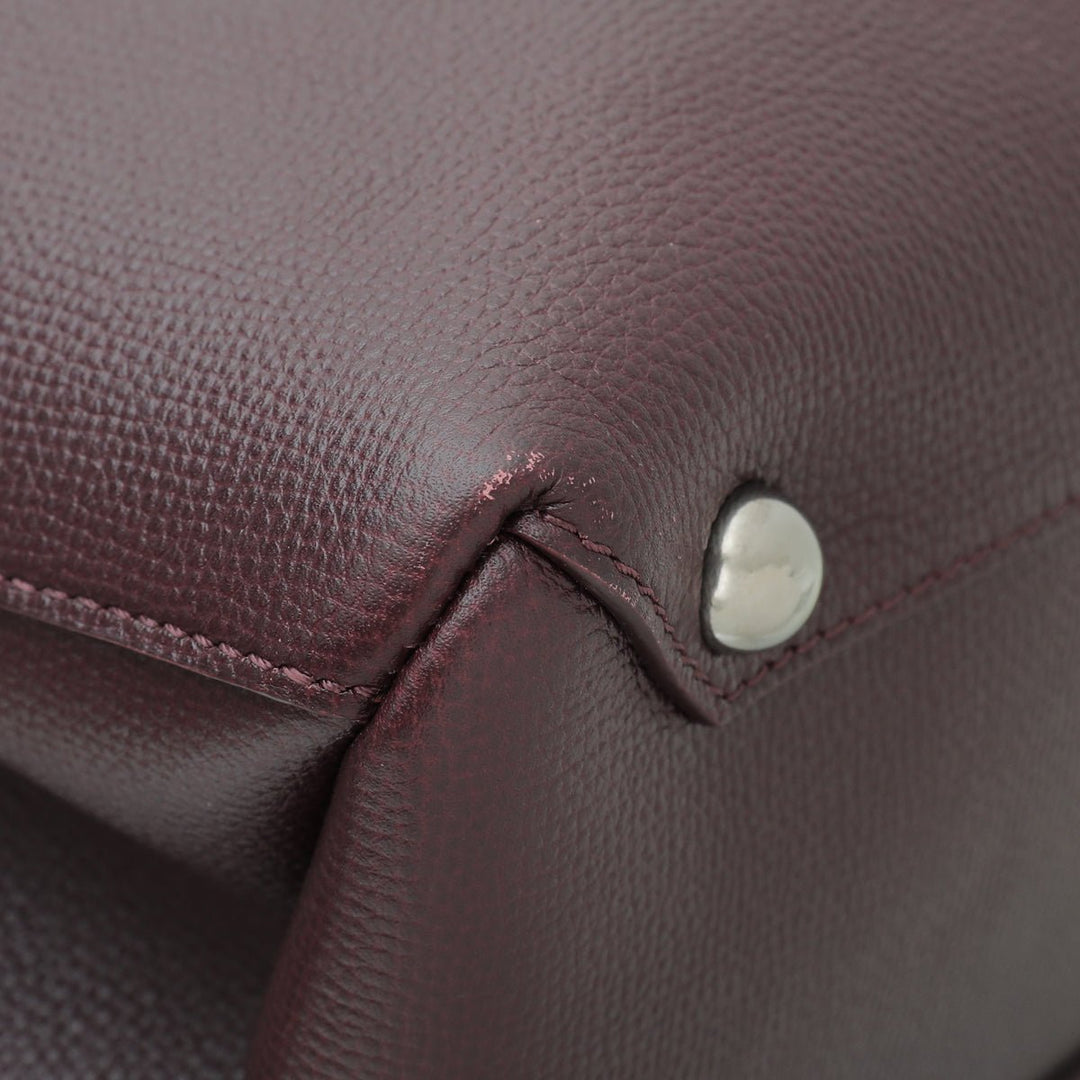Burberry Burgundy Vintage Check Banner Tote Medium Bag