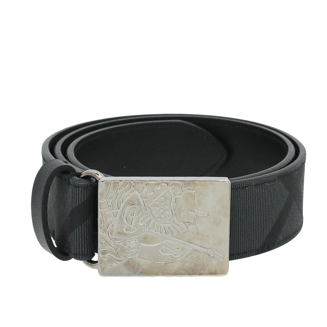 Burberry Charcoal Check Buckle Belt 30