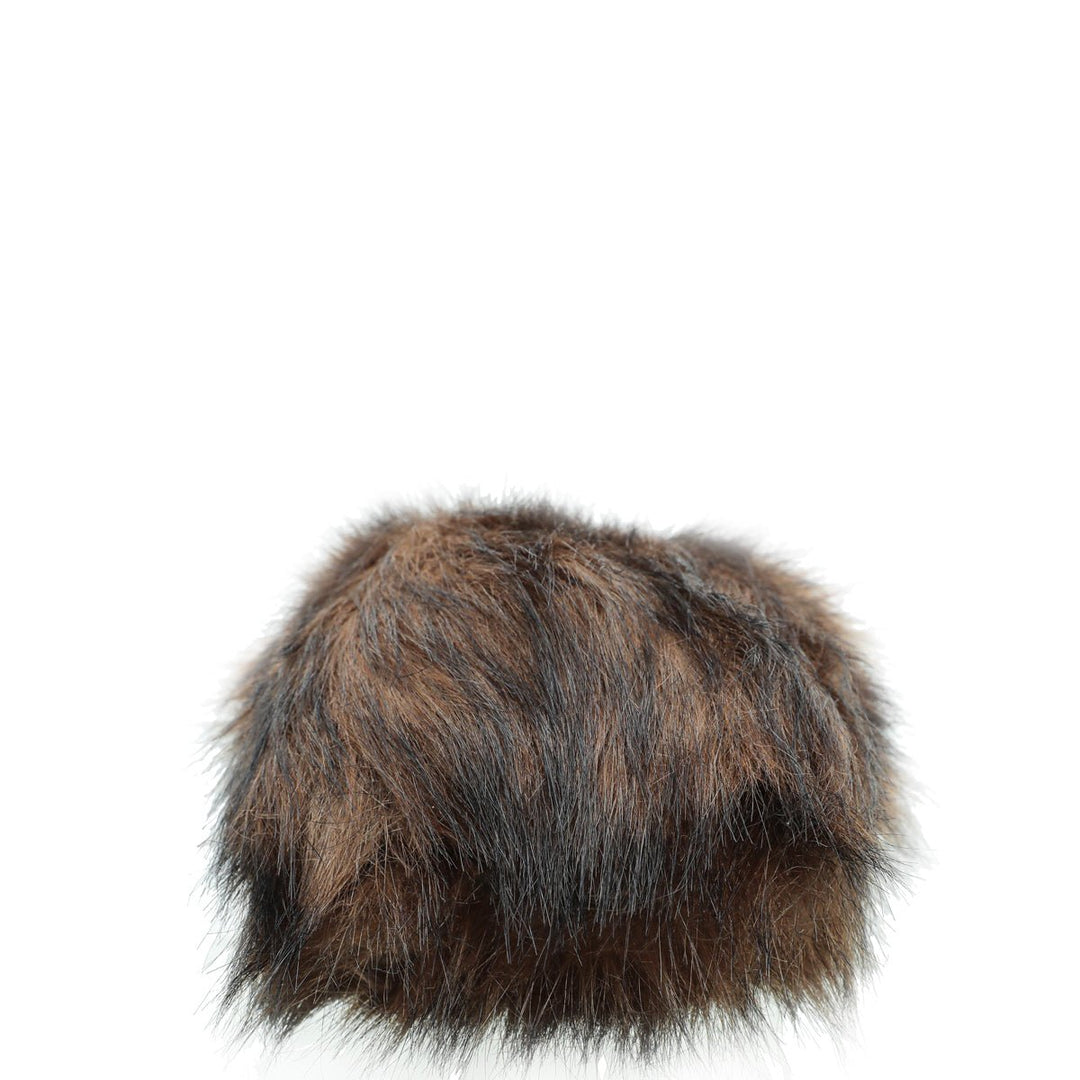 Burberry Dark Brown Fur Lola Micro Tote Chain Bag