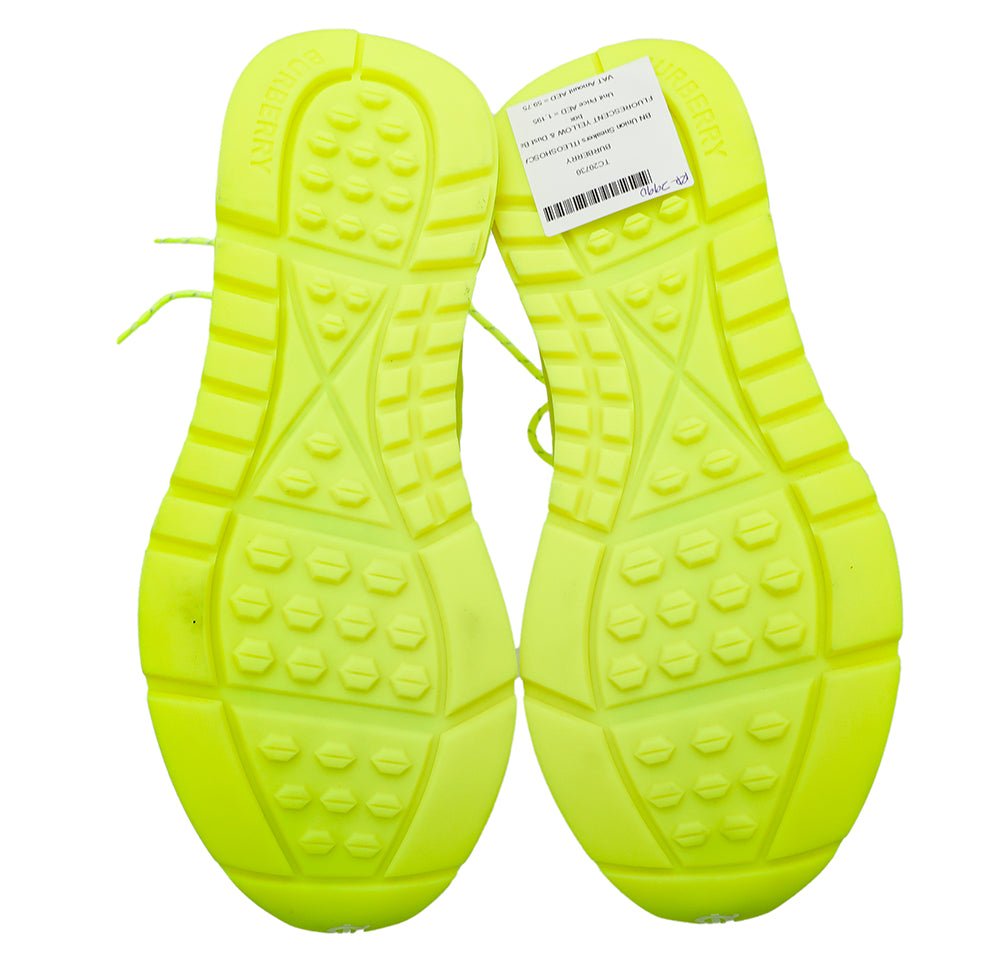 Burberry Fluorescent Yellow Union Sneakers 40