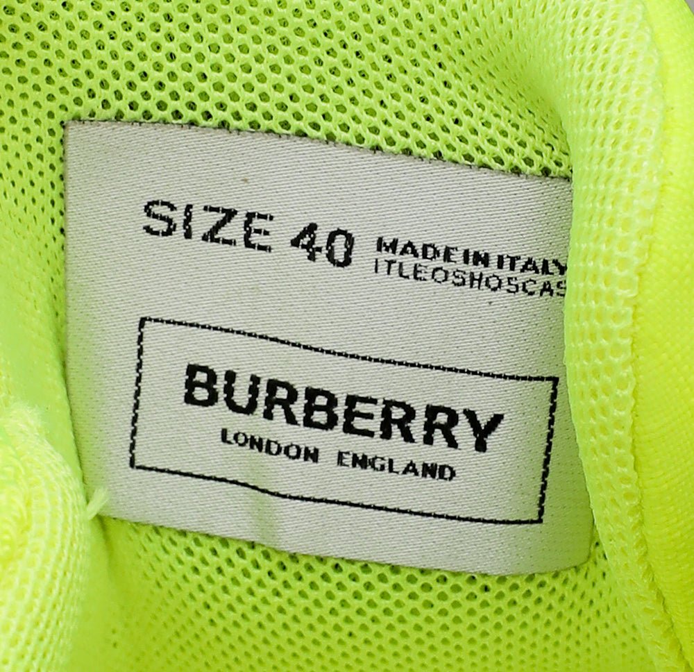 Burberry Fluorescent Yellow Union Sneakers 40
