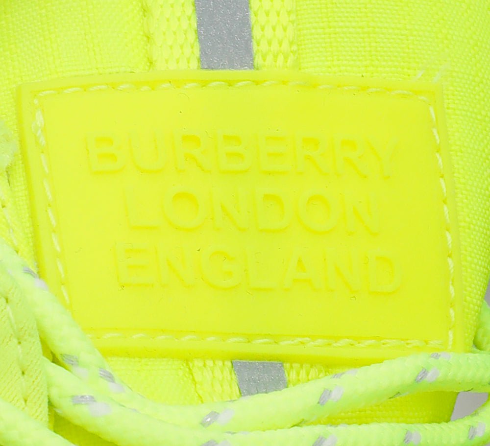 Burberry Fluorescent Yellow Union Sneakers 40