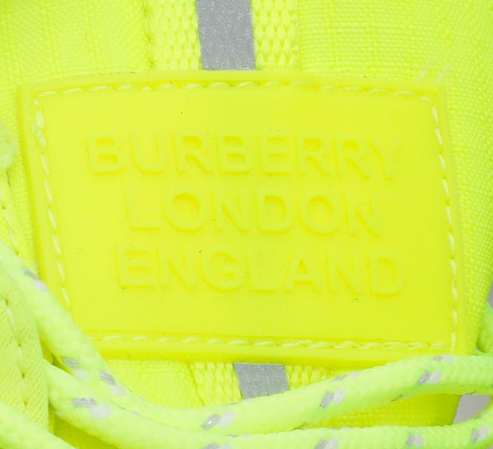 Burberry Fluorescent Yellow Union Sneakers 40