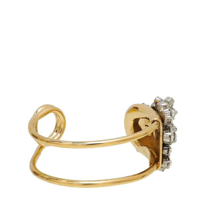 Burberry Gold Plated Daisy Crystal Open Cuff Bracelet
