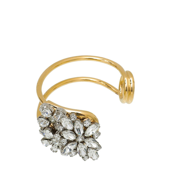 Burberry Gold Plated Daisy Crystal Open Cuff Bracelet