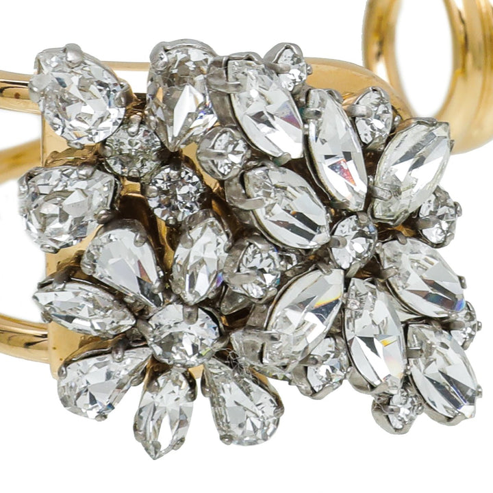 Burberry Gold Plated Daisy Crystal Open Cuff Bracelet