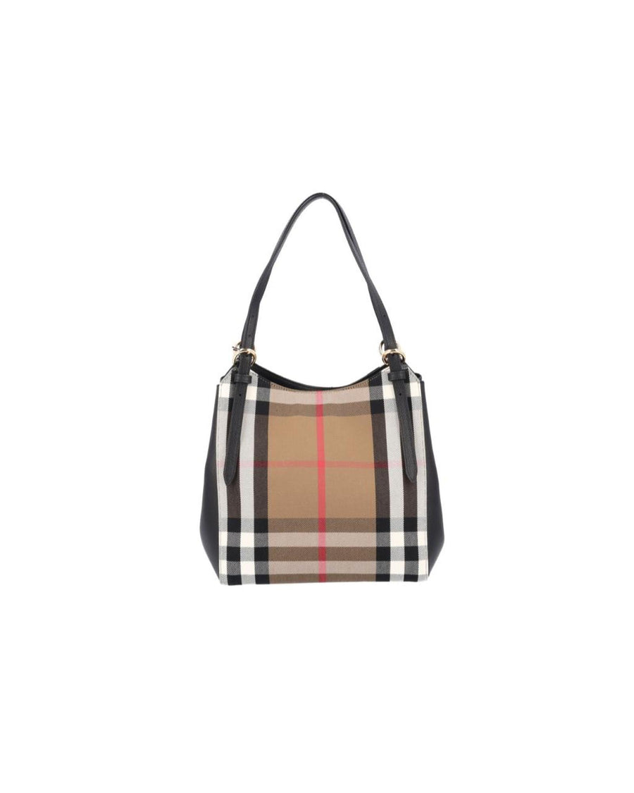 Burberry Leather and Fabric Shoulder Bag with Magnetic Fastening - Bluefly