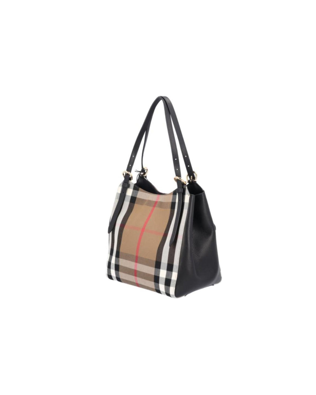 Burberry Leather and Fabric Shoulder Bag with Magnetic Fastening