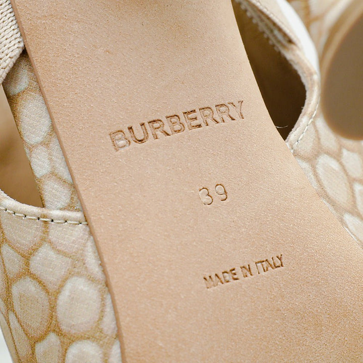 Burberry Light Sand Stingray Print Gunn Heeled Mules 39