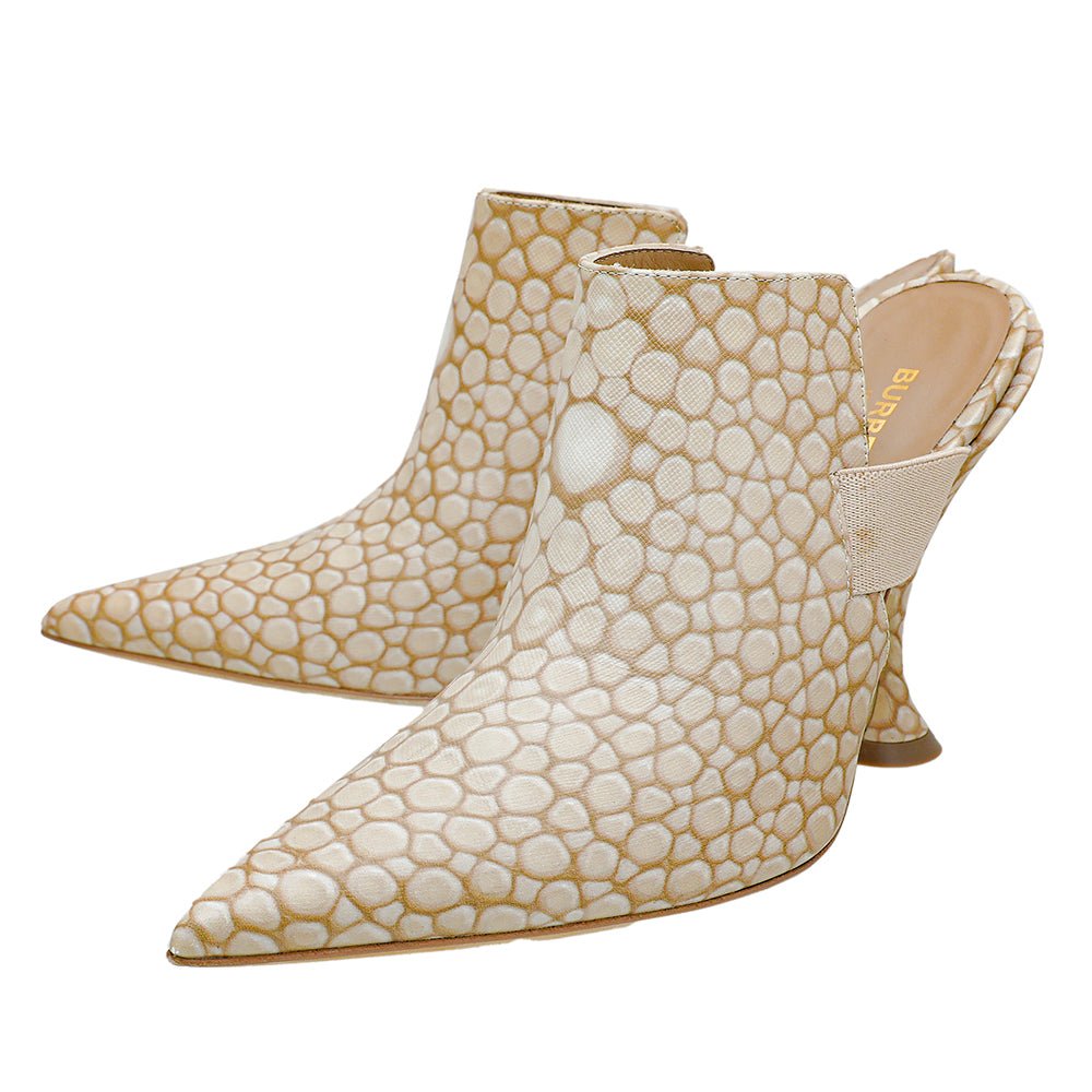 Burberry Light Sand Stingray Print Gunn Heeled Mules 39