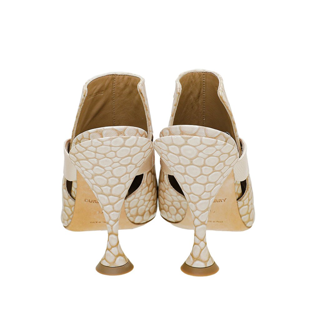 Burberry Light Sand Stingray Print Gunn Heeled Mules 39