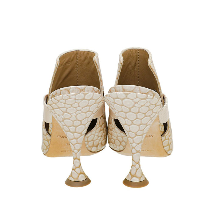 Burberry Light Sand Stingray Print Gunn Heeled Mules 39