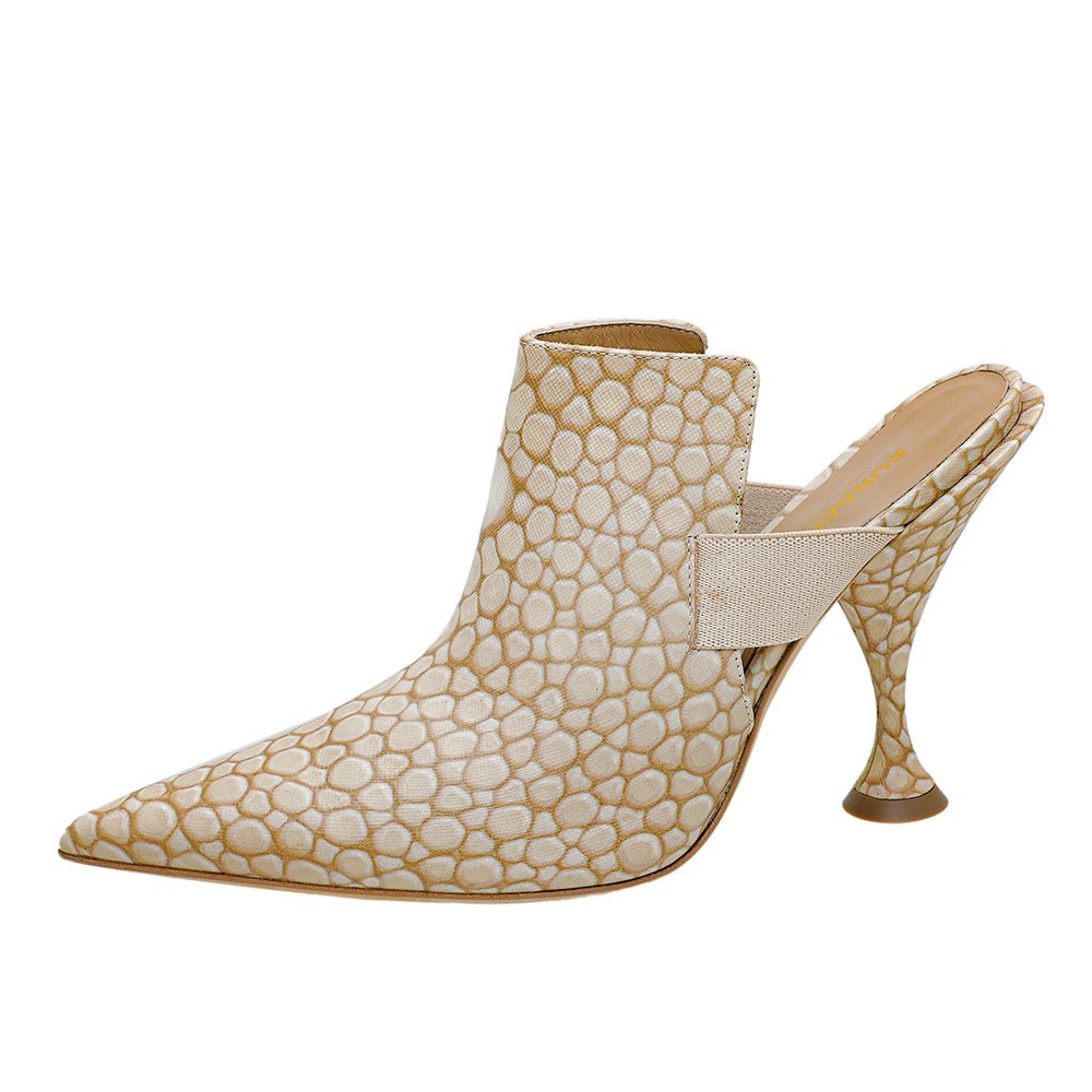 Burberry Light Sand Stingray Print Gunn Heeled Mules 39