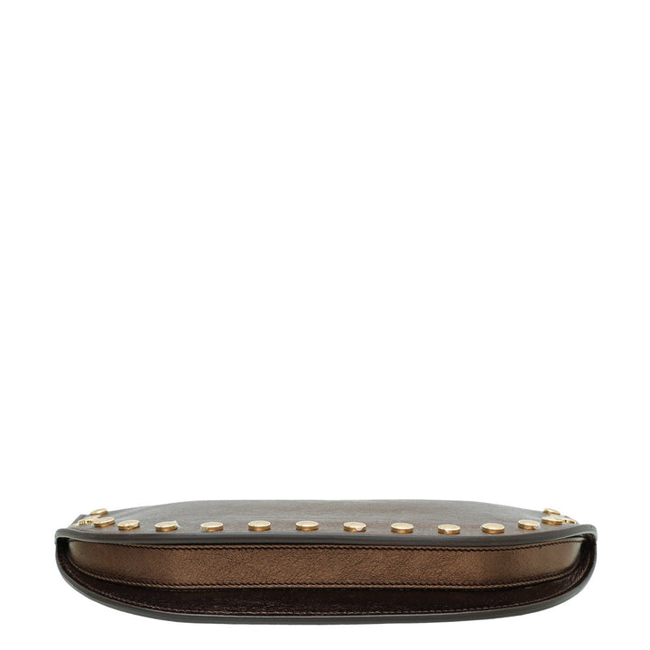 Burberry Metallic Bronze Studded Olympia Clutch