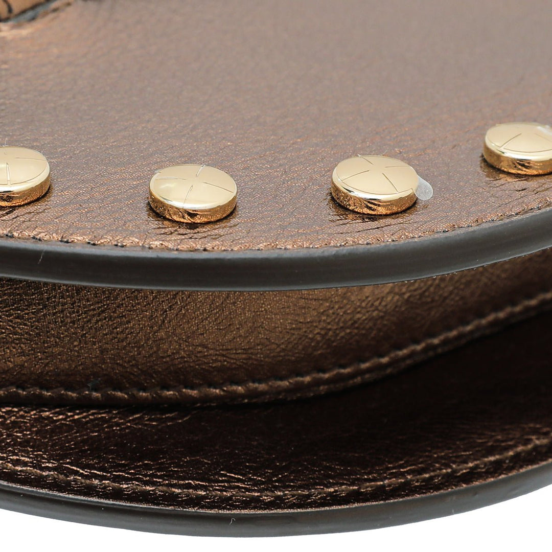 Burberry Metallic Bronze Studded Olympia Clutch