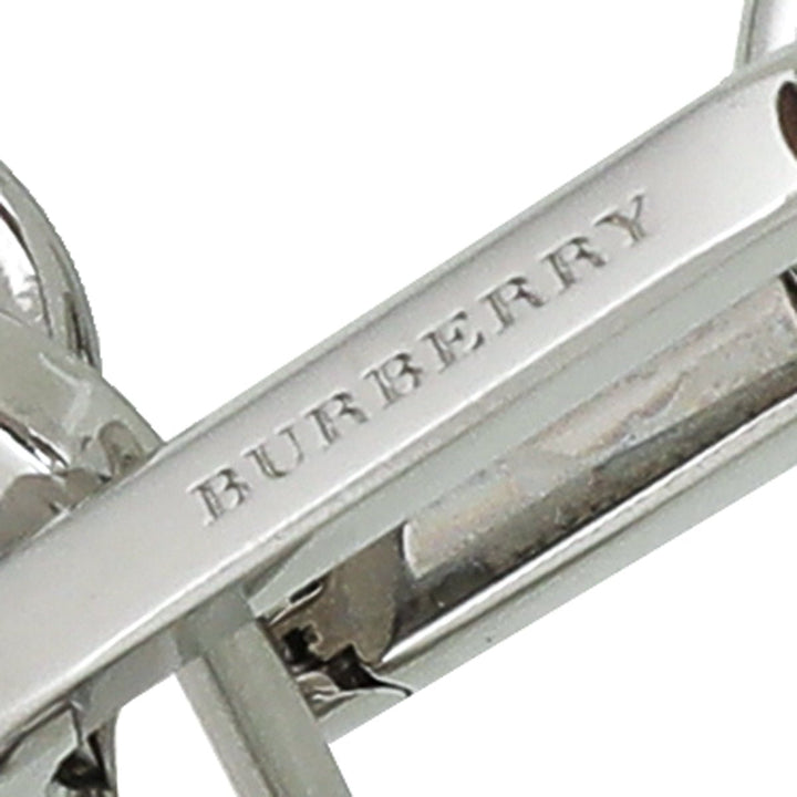 Burberry Palladium Finish Chain Link W- Resin Pearl Bracelet