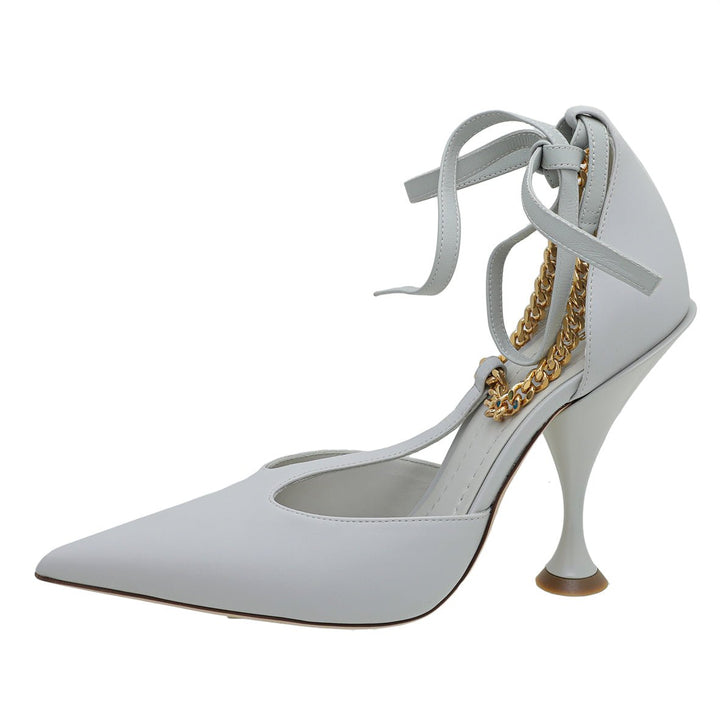 Burberry Pebble Grey Wellton T Strap Ankle Tie Pump 38.5