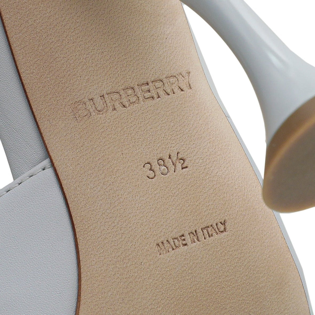 Burberry Pebble Grey Wellton T Strap Ankle Tie Pump 38.5