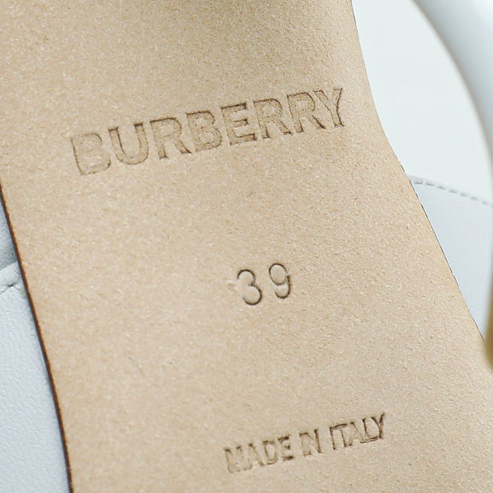 Burberry Pebbled Grey Wellton T Strap Ankle Tie Pump 39