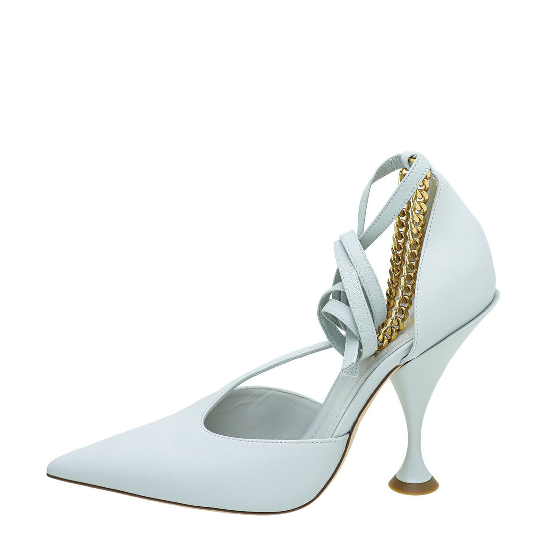 Burberry Pebbled Grey Wellton T Strap Ankle Tie Pump 39