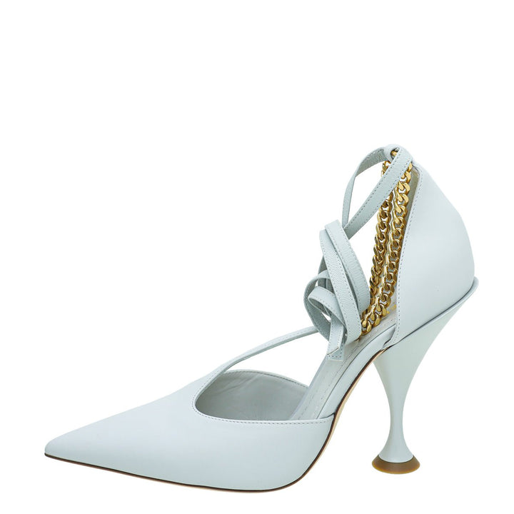 Burberry Pebbled Grey Wellton T Strap Ankle Tie Pump 39