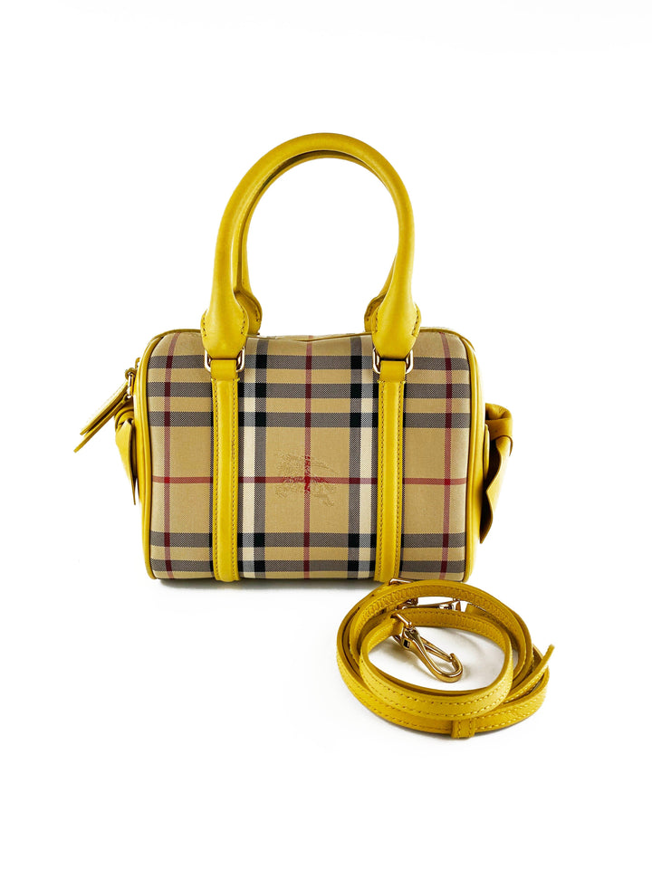 Burberry Horseferry Yellow and Check Mini Bee Bow Bag