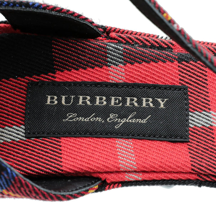 Burberry Red Hans T-Strap Cone Heel Sandal 38.5