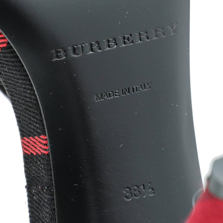 Burberry Red Hans T-Strap Cone Heel Sandal 38.5