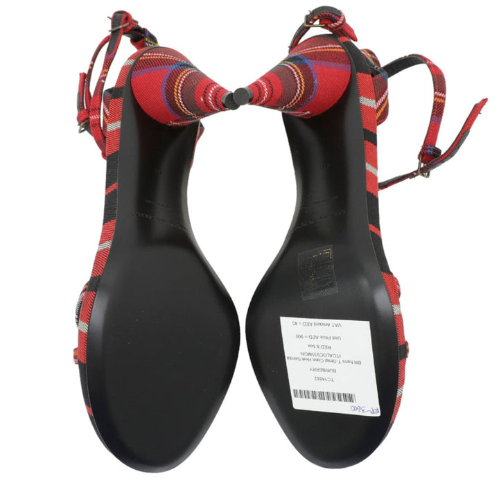 Burberry Red Hans T-Strap Cone Heel Sandal 41