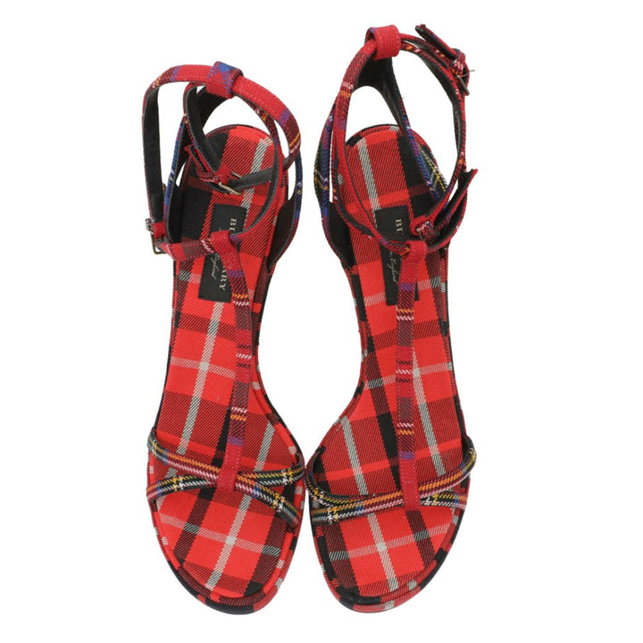 Burberry Red Hans T-Strap Cone Heel Sandal 41