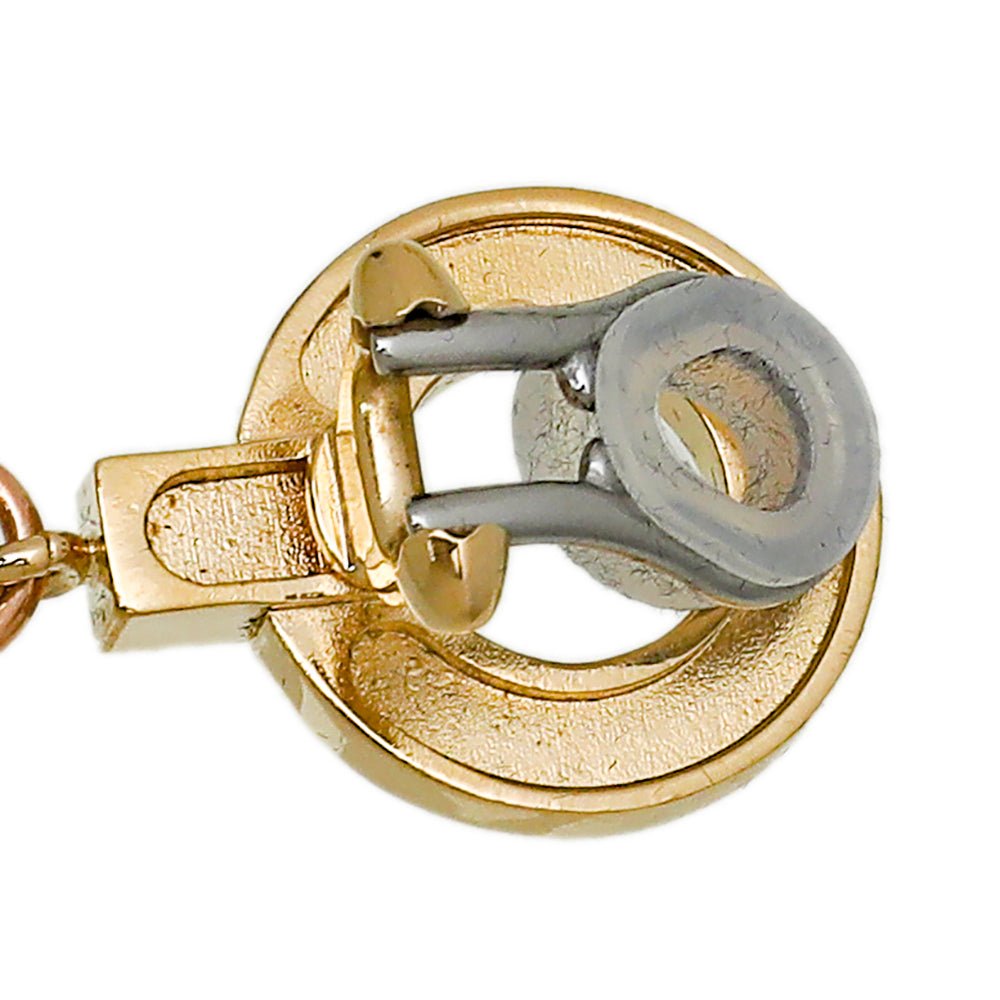 Burberry Rose Gold Finish Round Drop Horse Hoof Earrings