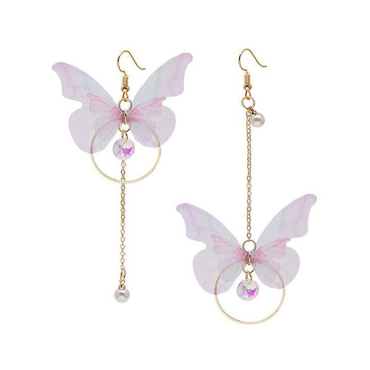 Butterfly Pearl Tassel Earrings