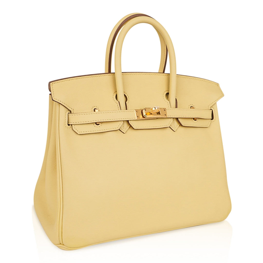 Top quality Hermes Birkin 25 Bag Jaune Poussin Gold Hardware Swift Leather
