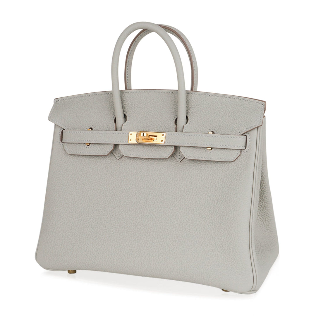Top quality Hermes Birkin 25 Bag Gris Perle Togo Gold Hardware