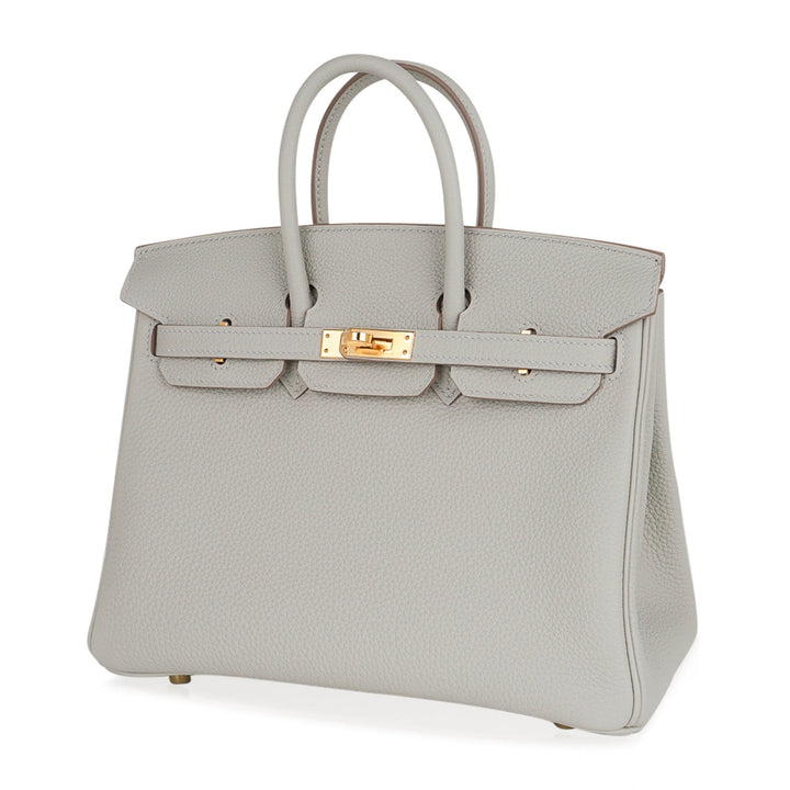 Top quality Hermes Birkin 25 Bag Gris Perle Togo Gold Hardware
