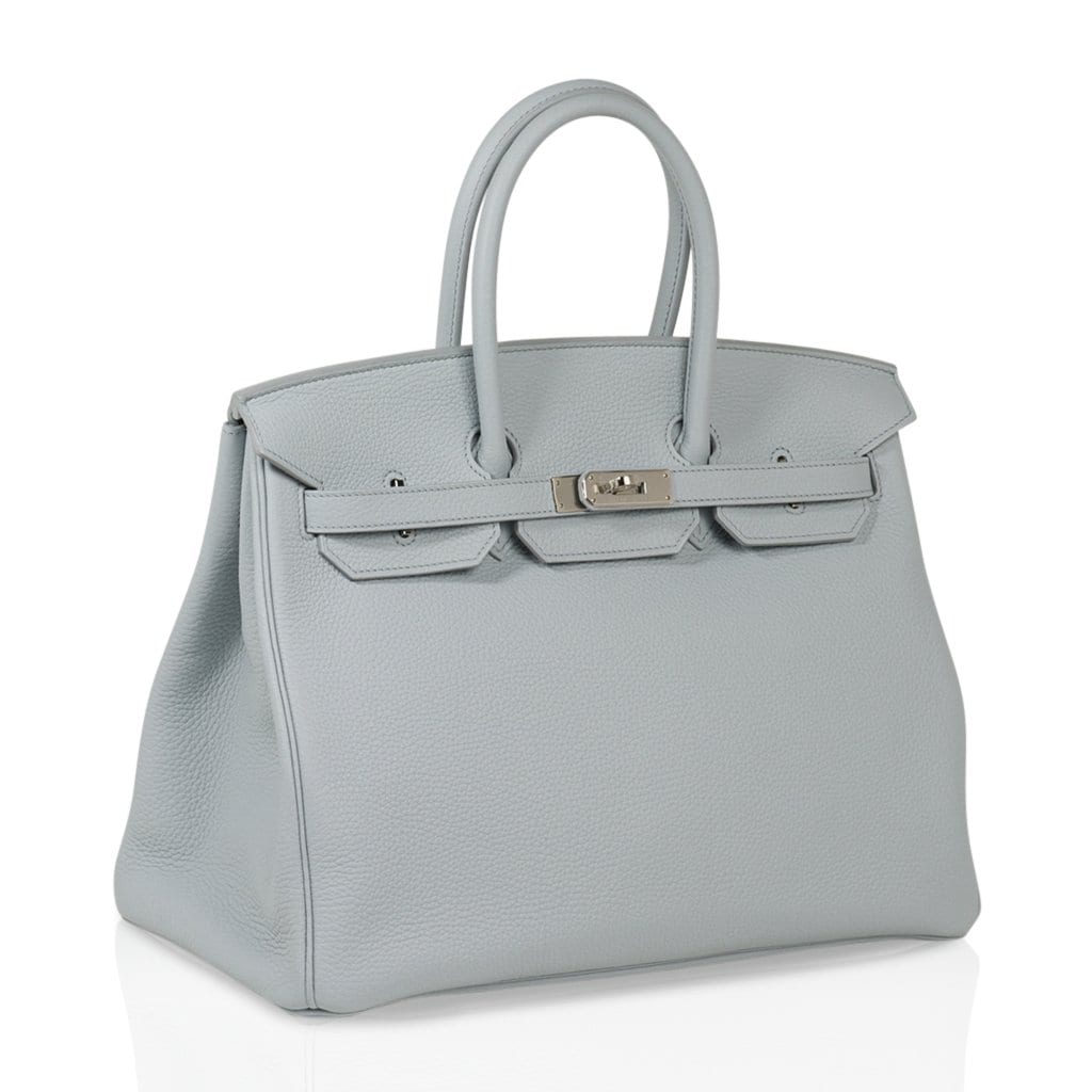 Top quality Hermes Birkin 35 Bag Blue Bleu Pale Togo Palladium Hardware