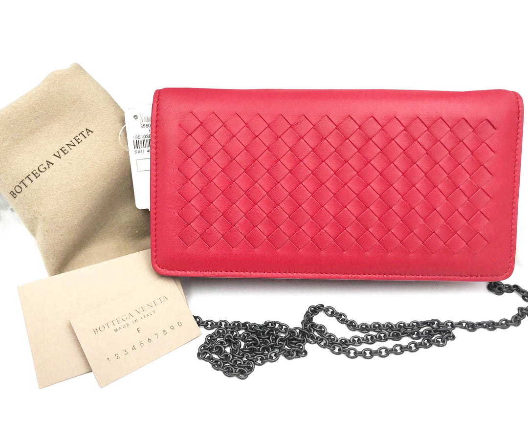 Bottega veneta Brand New China Intercciato Wallet on Chain Crossbody Bag