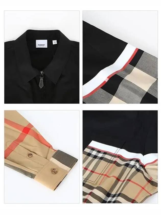 Burberry Hamel Oversized Zip-Up Jacket Black Beige