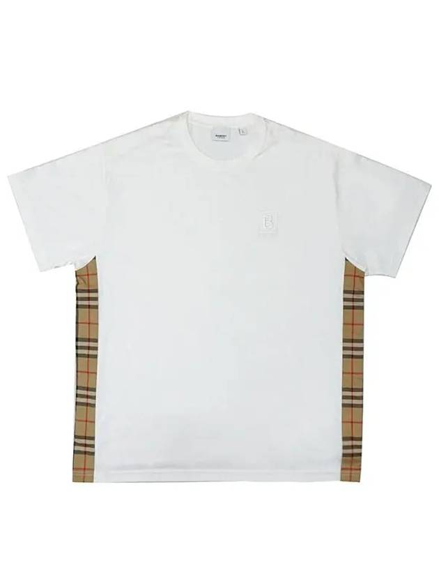 Burberry Check round neck cotton short sleeve t-shirt white