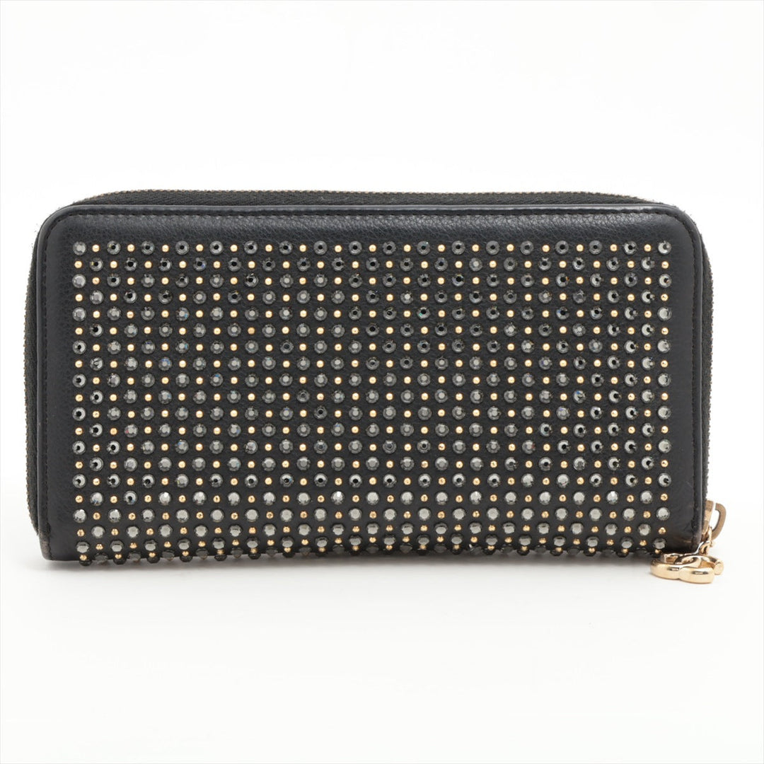 Top Quality Chanel Coco Charm Leather x Stalls Round  Wallet Black Gold
