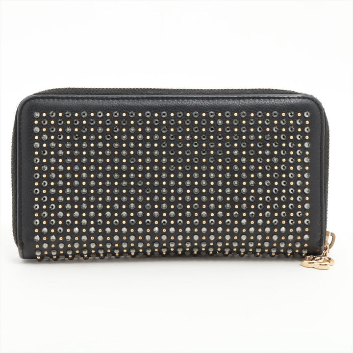 Top Quality Chanel Coco Charm Leather x Stalls Round  Wallet Black Gold
