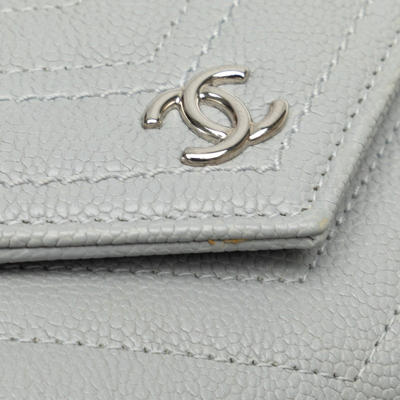 Top Quality Chanel V titch Cocomark Three Folded Wallet Compact Wallet Grey Caviar S  CHANEL