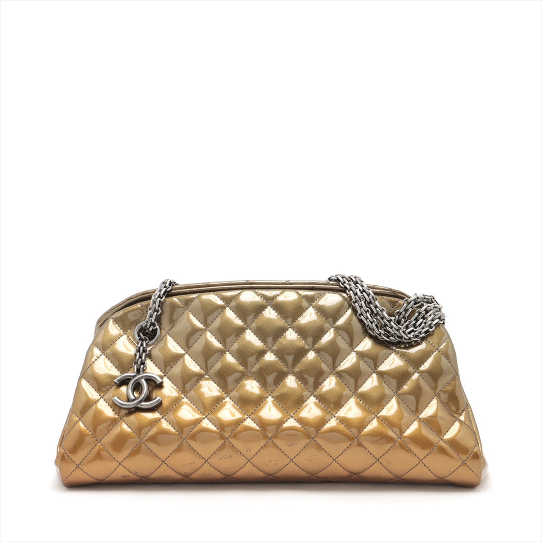 Top Quality Chanel Matrasse Patent Leather Balling Bag G Gummetal Gold  15th
